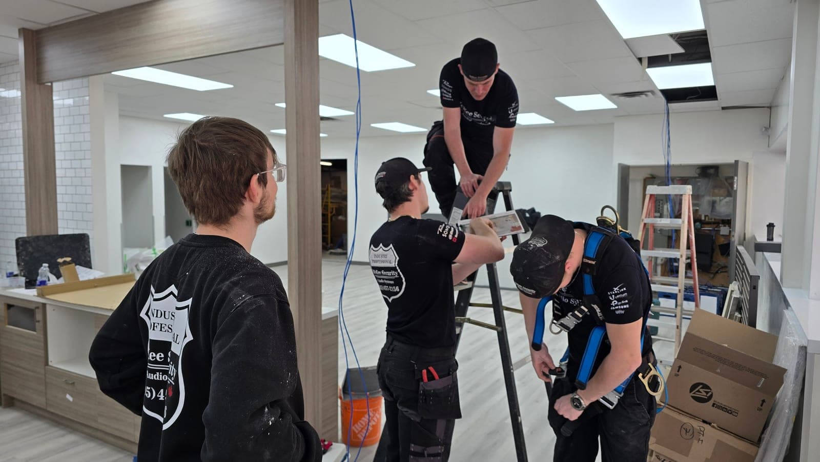 Harnessed and Working Overhead